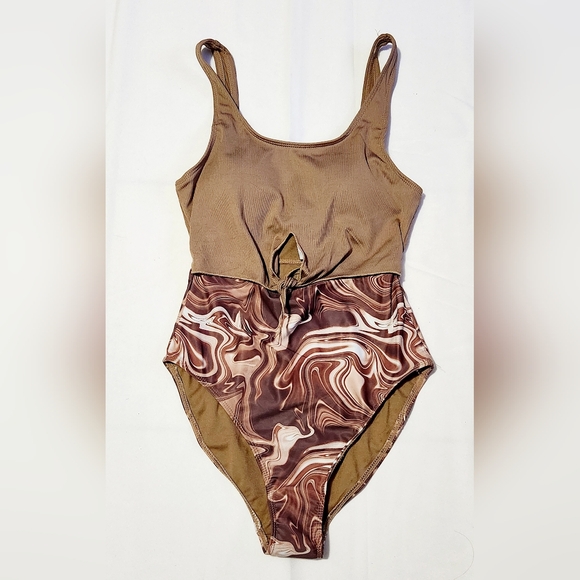 Refuge Size Small Women's One Piece Animal Print Cut Out High Waist - Picture 9 of 9